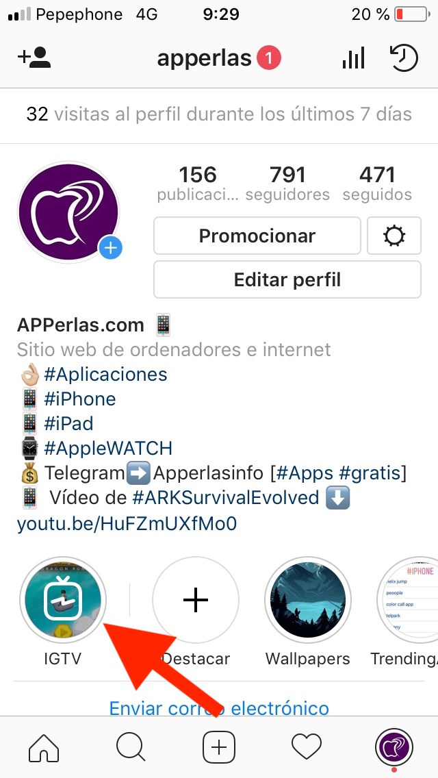 Enlace a IGTV