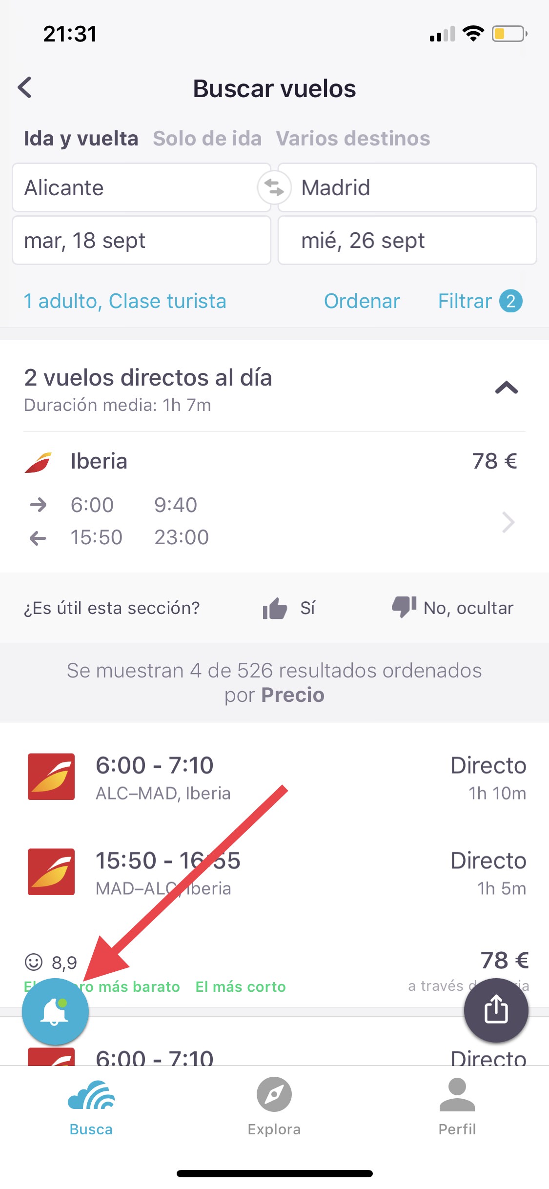 alerta vuelos baratos en el iPhone 1