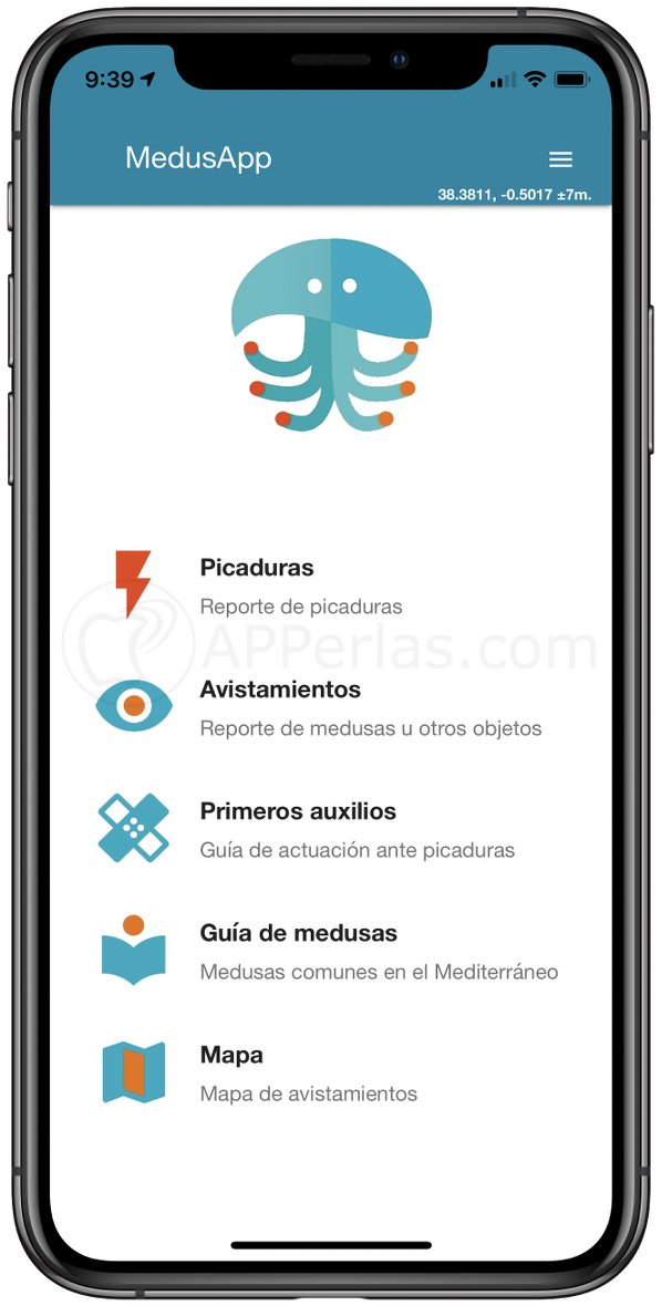 Pantalla principal de MedusApp Pantalla principal de MedusApp