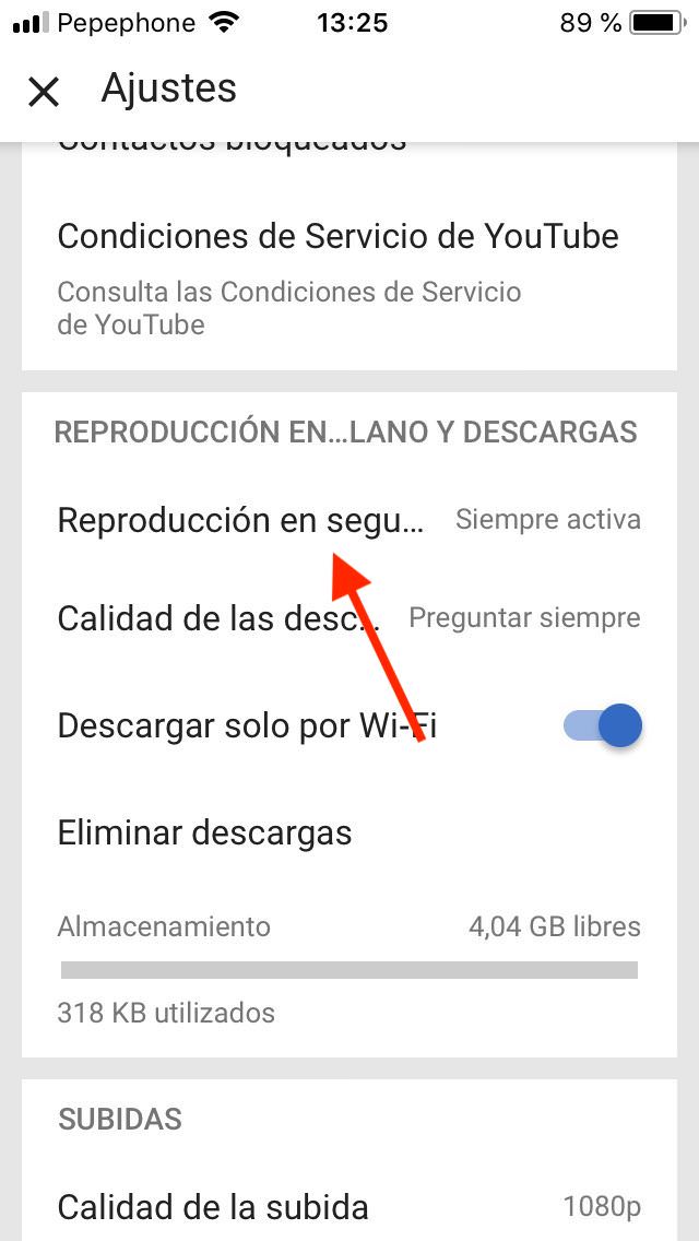 reproducción YouTube Premium en segundo plano 1