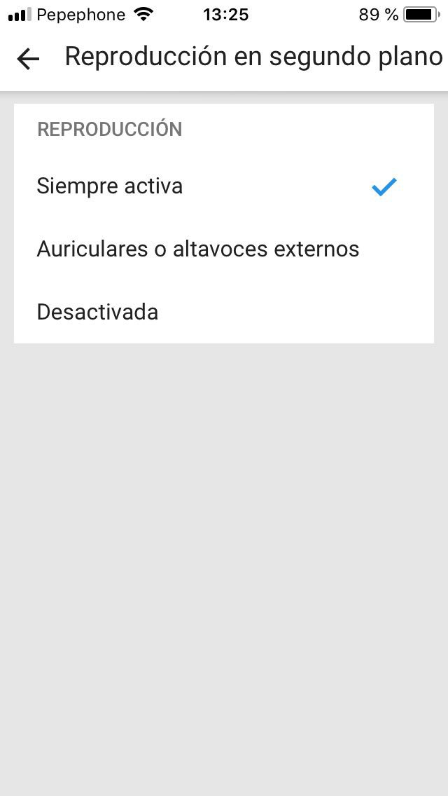 Desactivada YouTube Premium en segundo plano 2