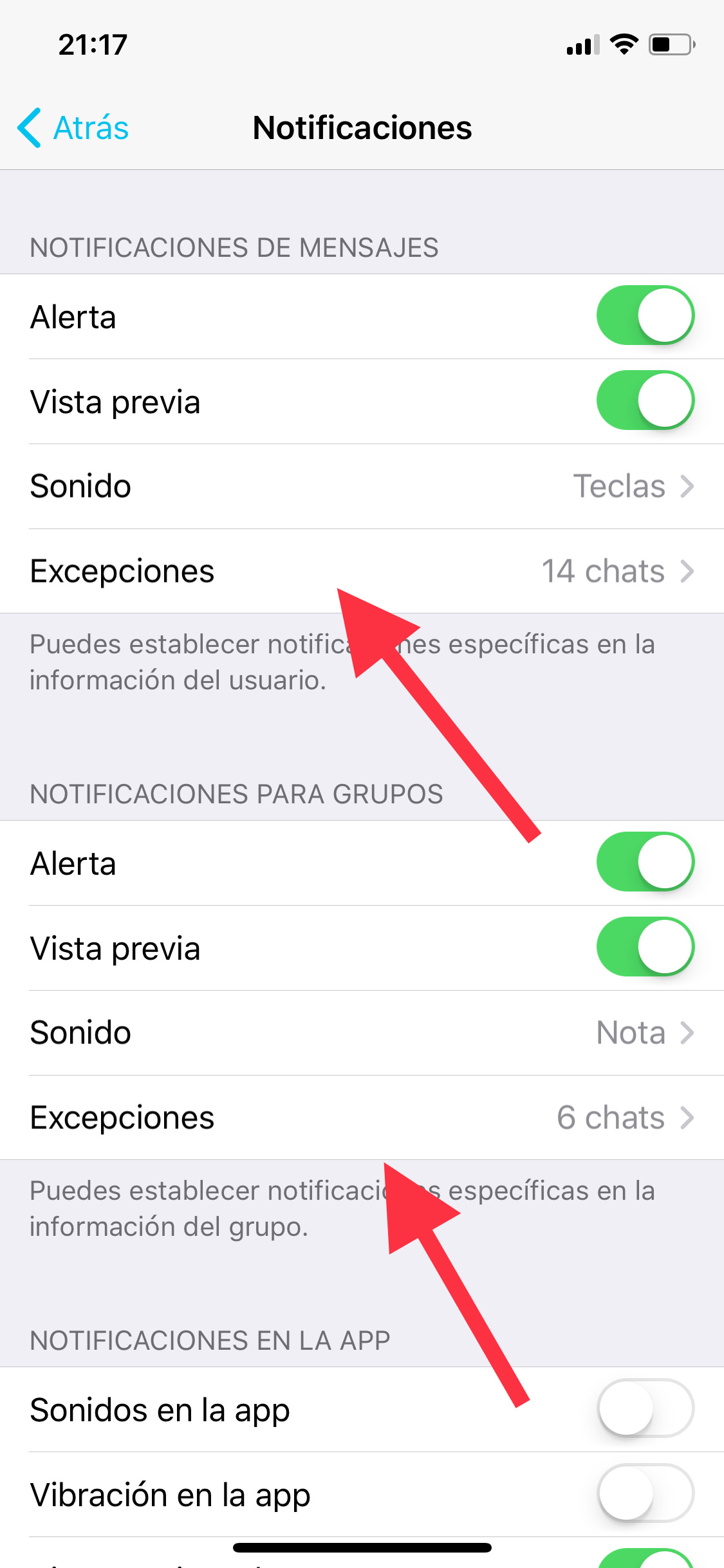 notificaciones de los chats de Telegram 1