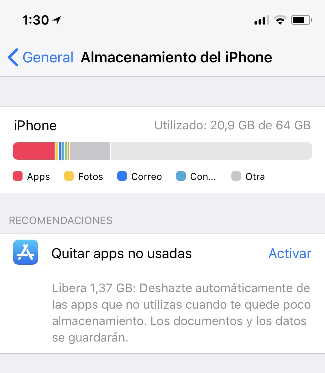 Quitar apps no usadas Quitar apps no usadas
