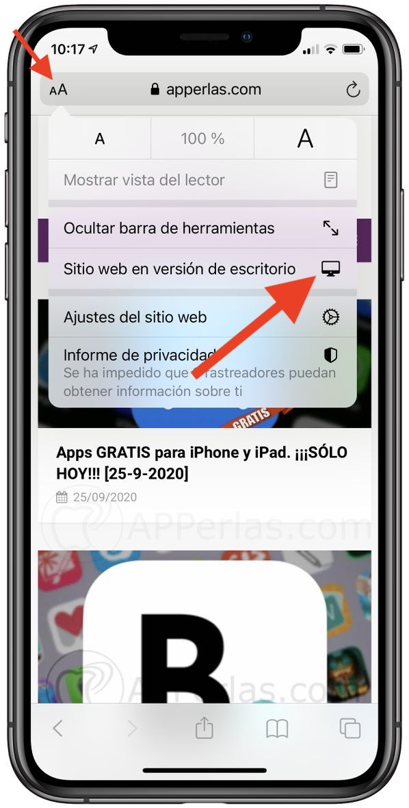 Activa la versión escritorio de cualquier web en Safari Activa la versión escritorio de cualquier web en Safari