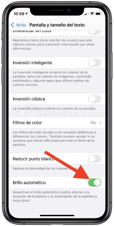 Desactivar brillo automático Desactivar brillo automático