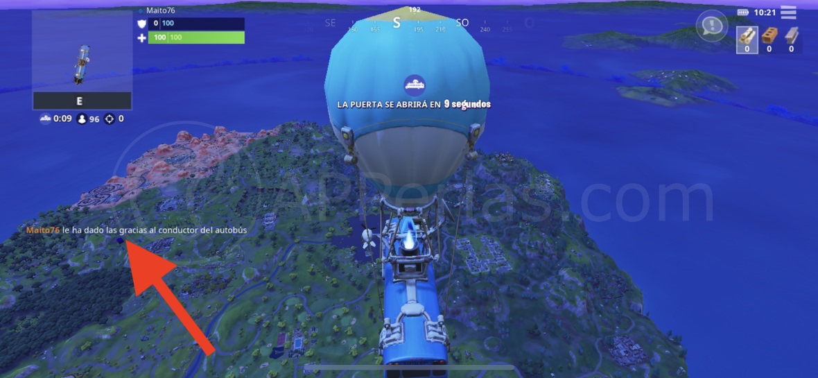 Dar las gracias al conductor del autobús de Fortnite Dar las gracias al conductor del autobús de Fortnite