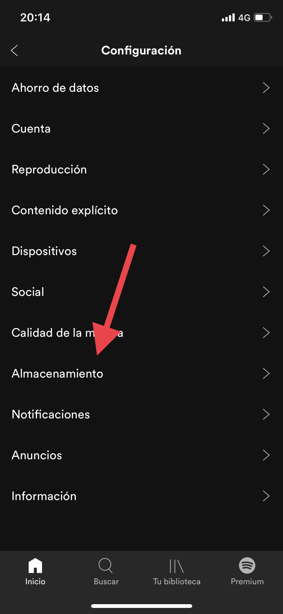 almacenamiento caché de Spotify 1