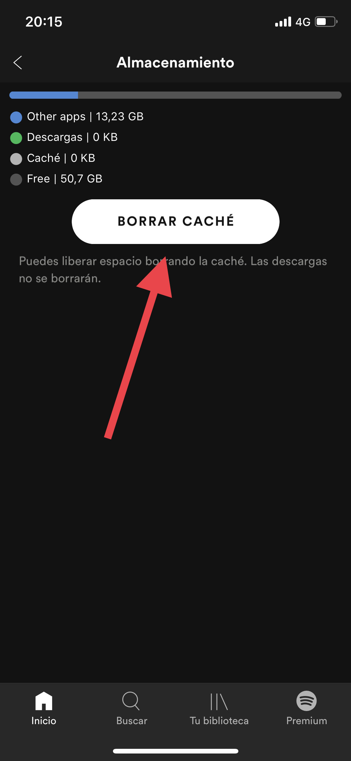 Borrar caché de Spotify 2