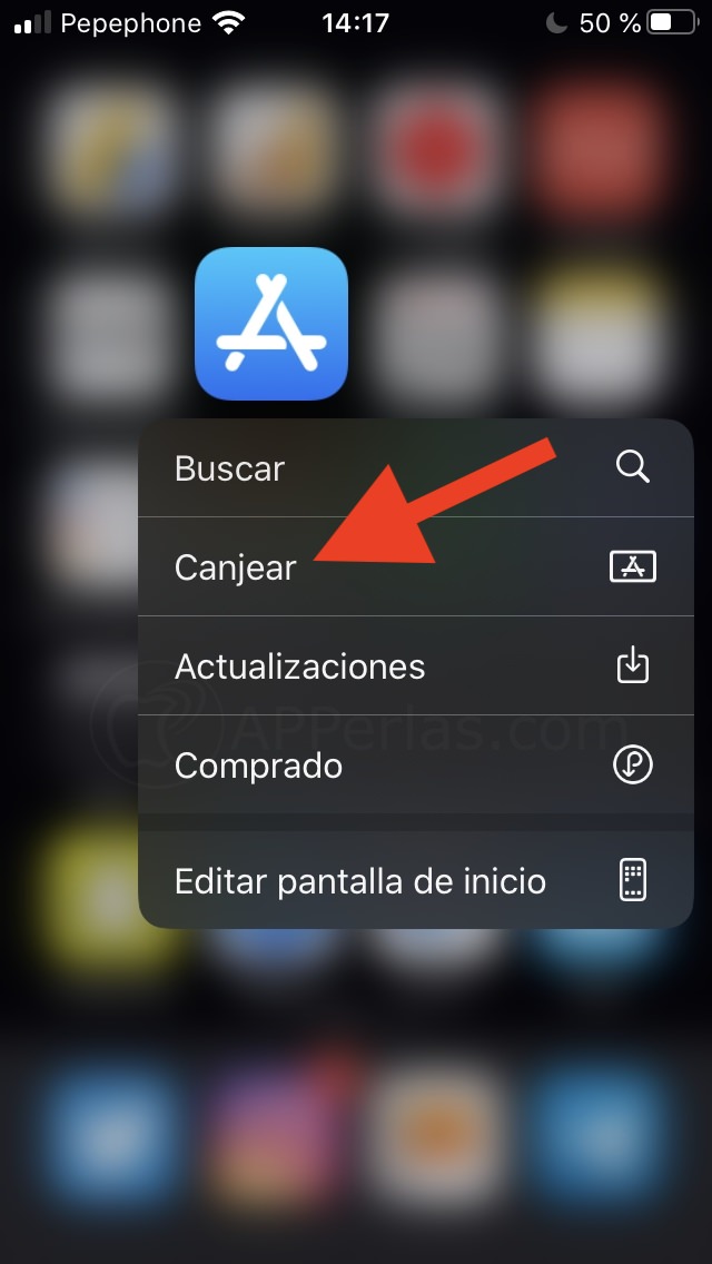 Acceso directo para canjear promocódigos