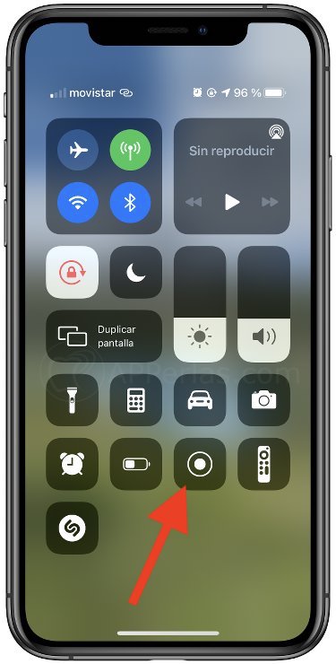 Opción para grabar la pantalla del iPhone Opción para grabar la pantalla del iPhone