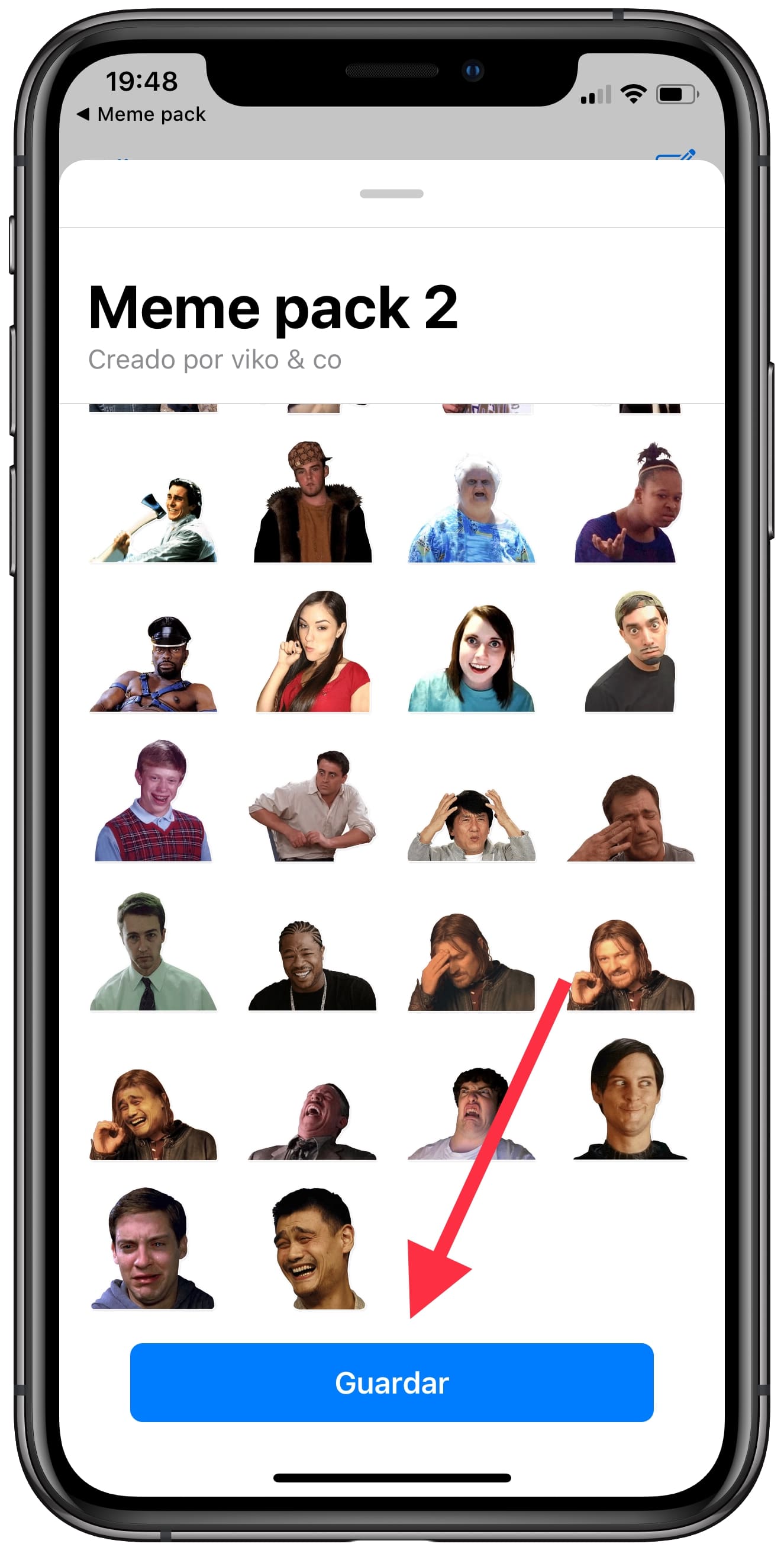 Guardar descargar stickers en WhatsApp 2