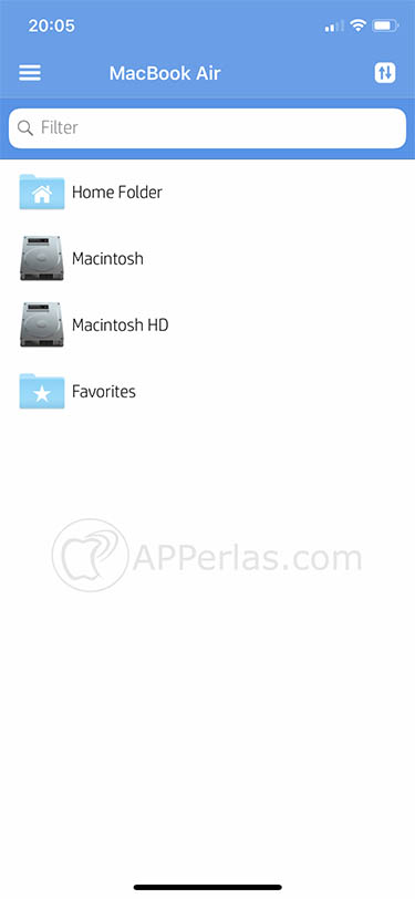 acceder a Mac desde iPhone Remote Drive 2
