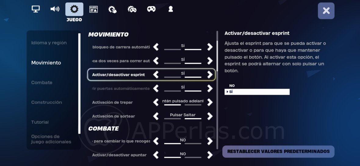 Ajustes de control de movimiento Ajustes de control de movimiento