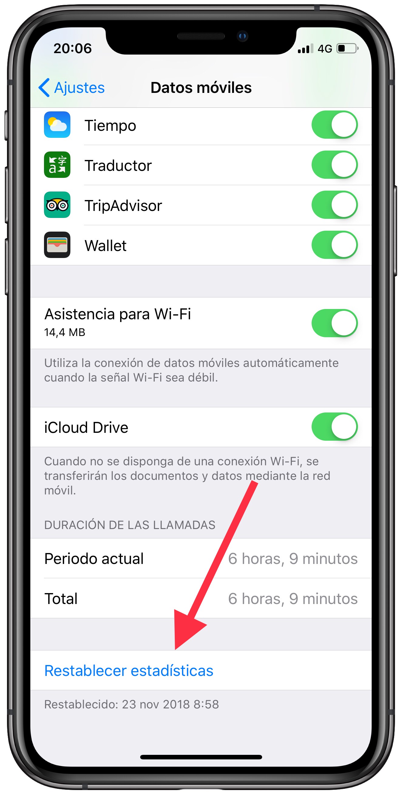 restablecer controlar los datos móviles 2