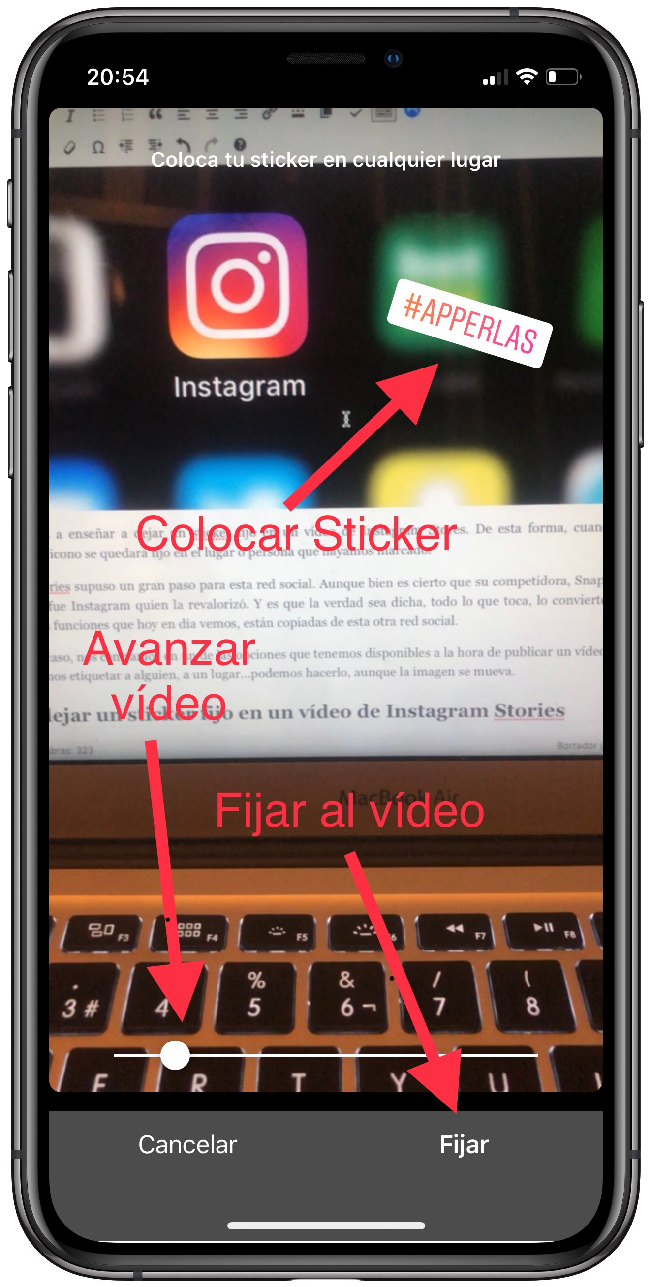 vídeo sticker fijo 1