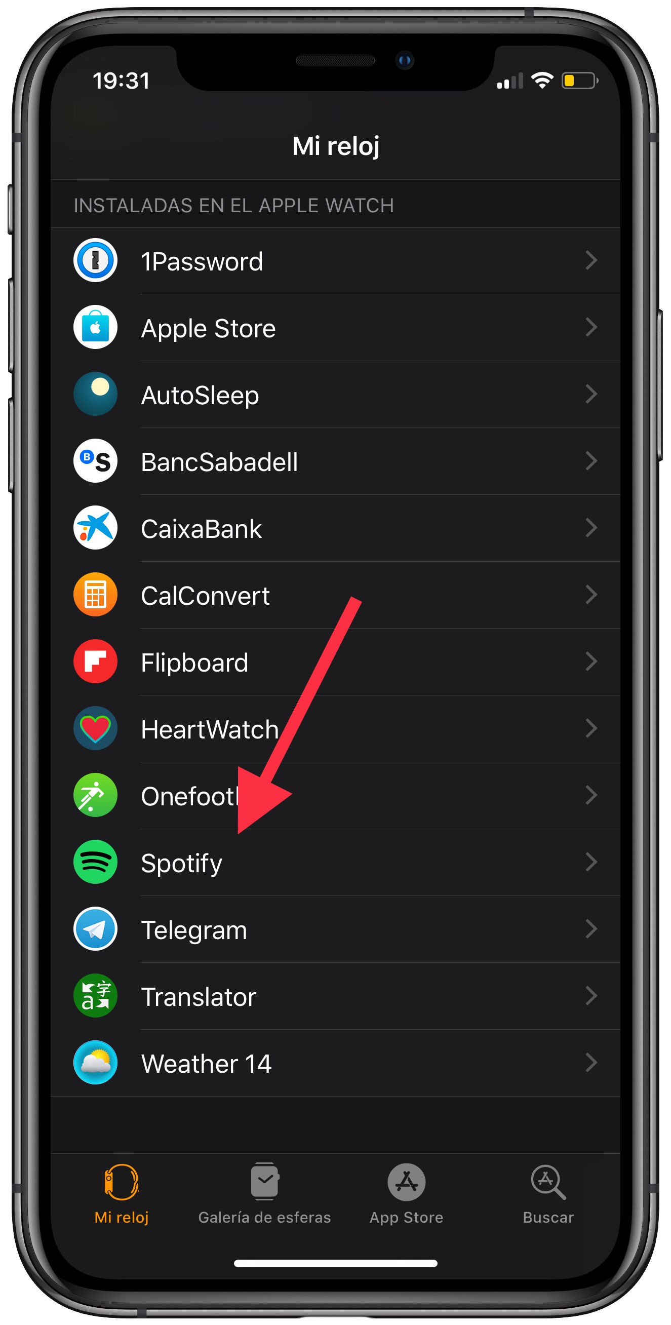spotify instalar Spotify en el Apple Watch 1