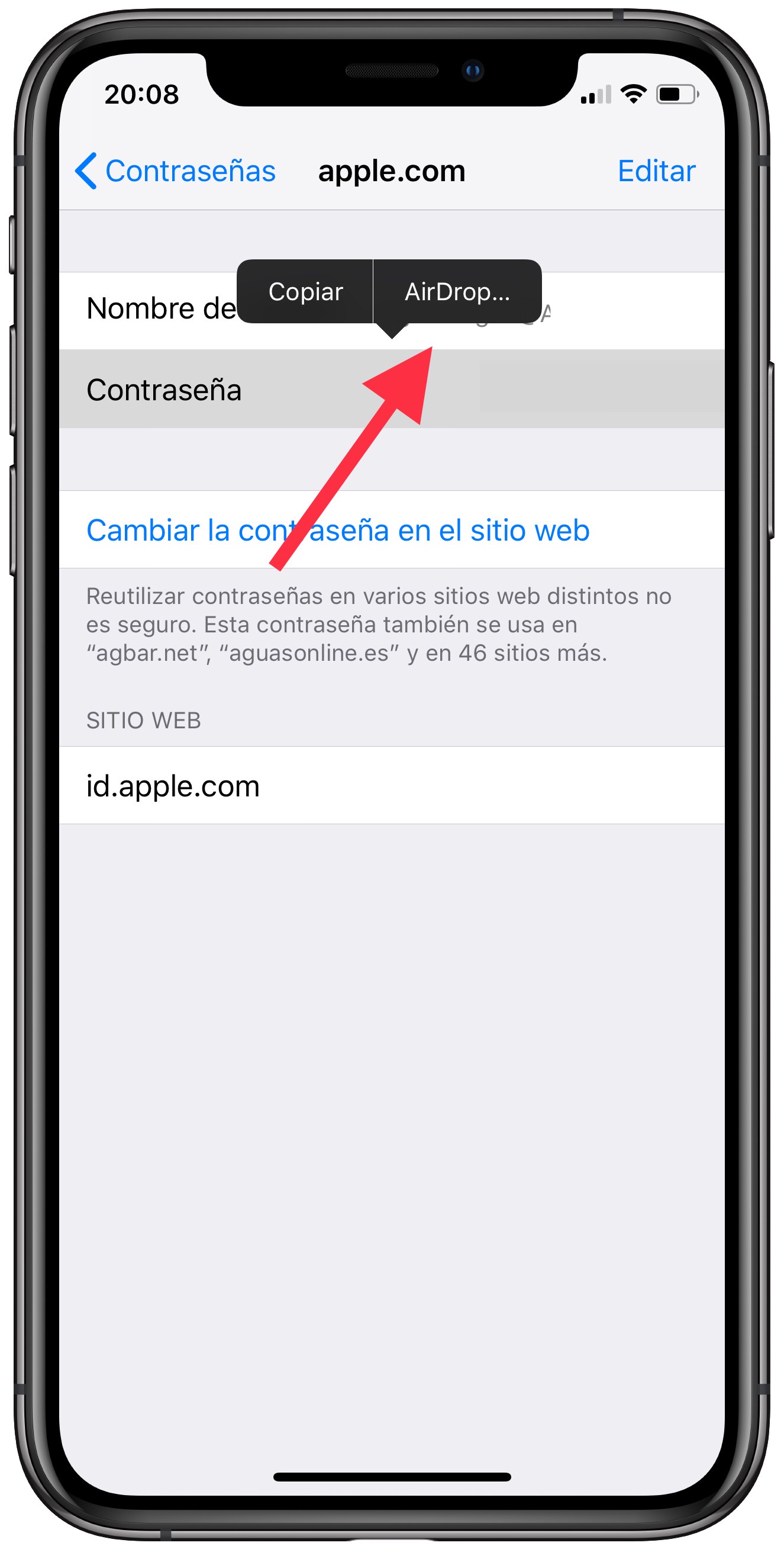 airdrop compartir las contraseñas 2