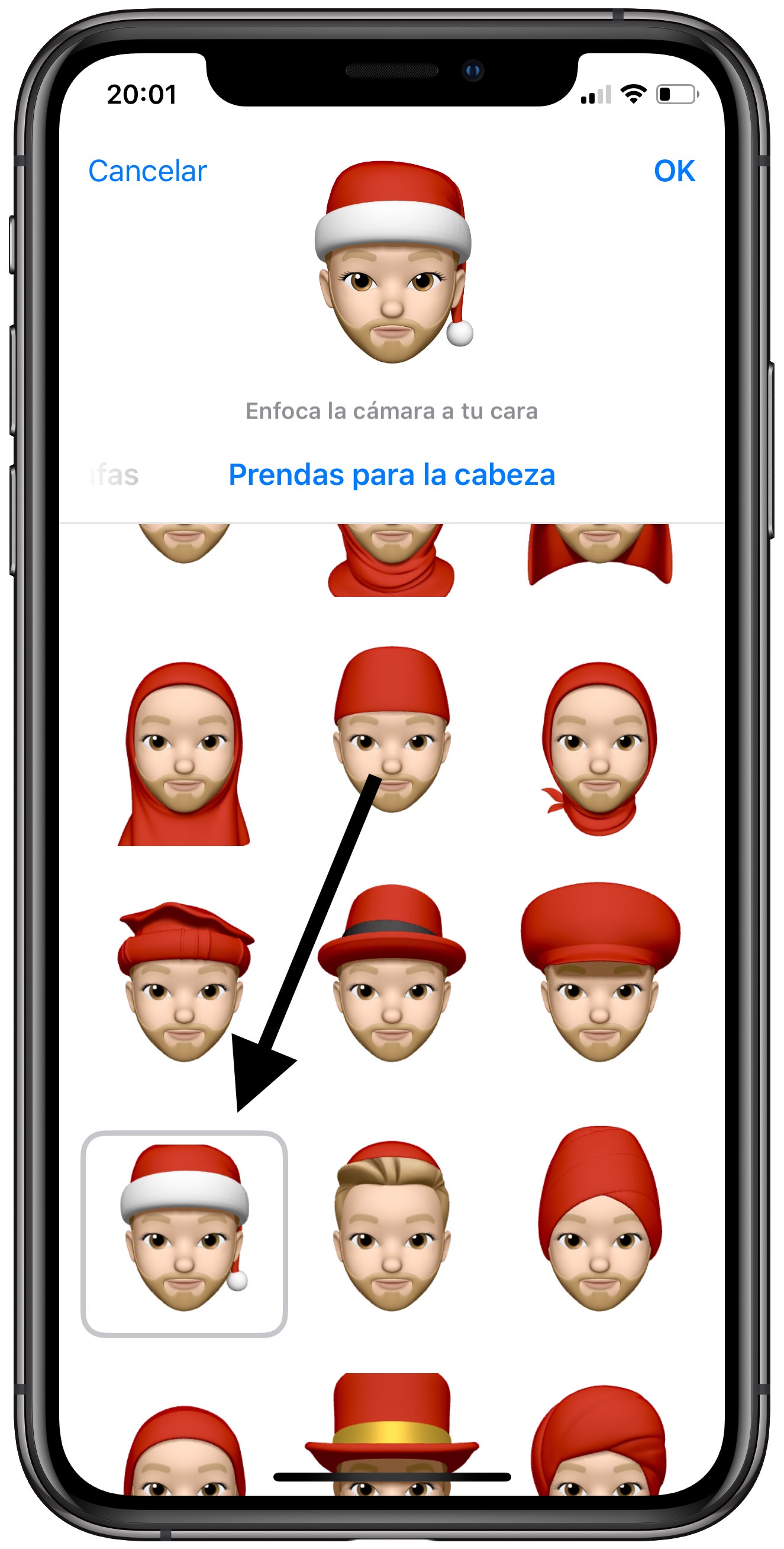 seleccionar Memoji navideño 2