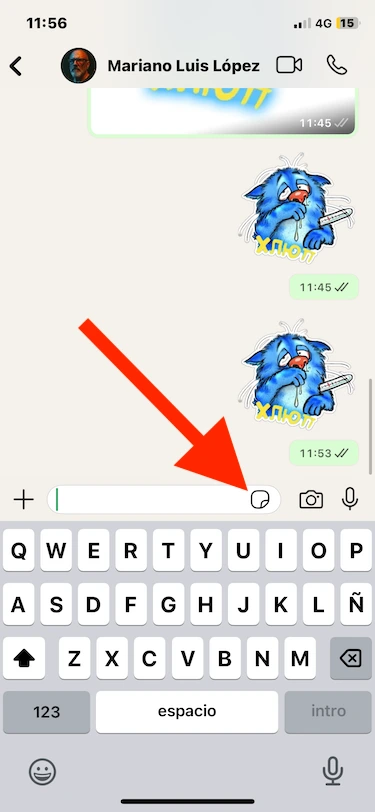 Opción Sticker en WhatsApp Opción Sticker en WhatsApp