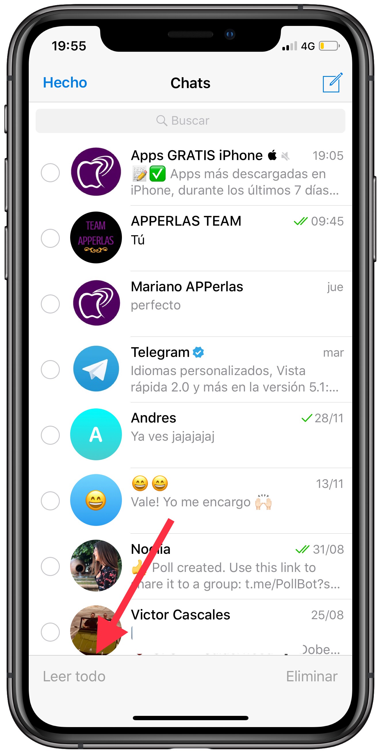 leer todo chats como leídos en Telegram 2