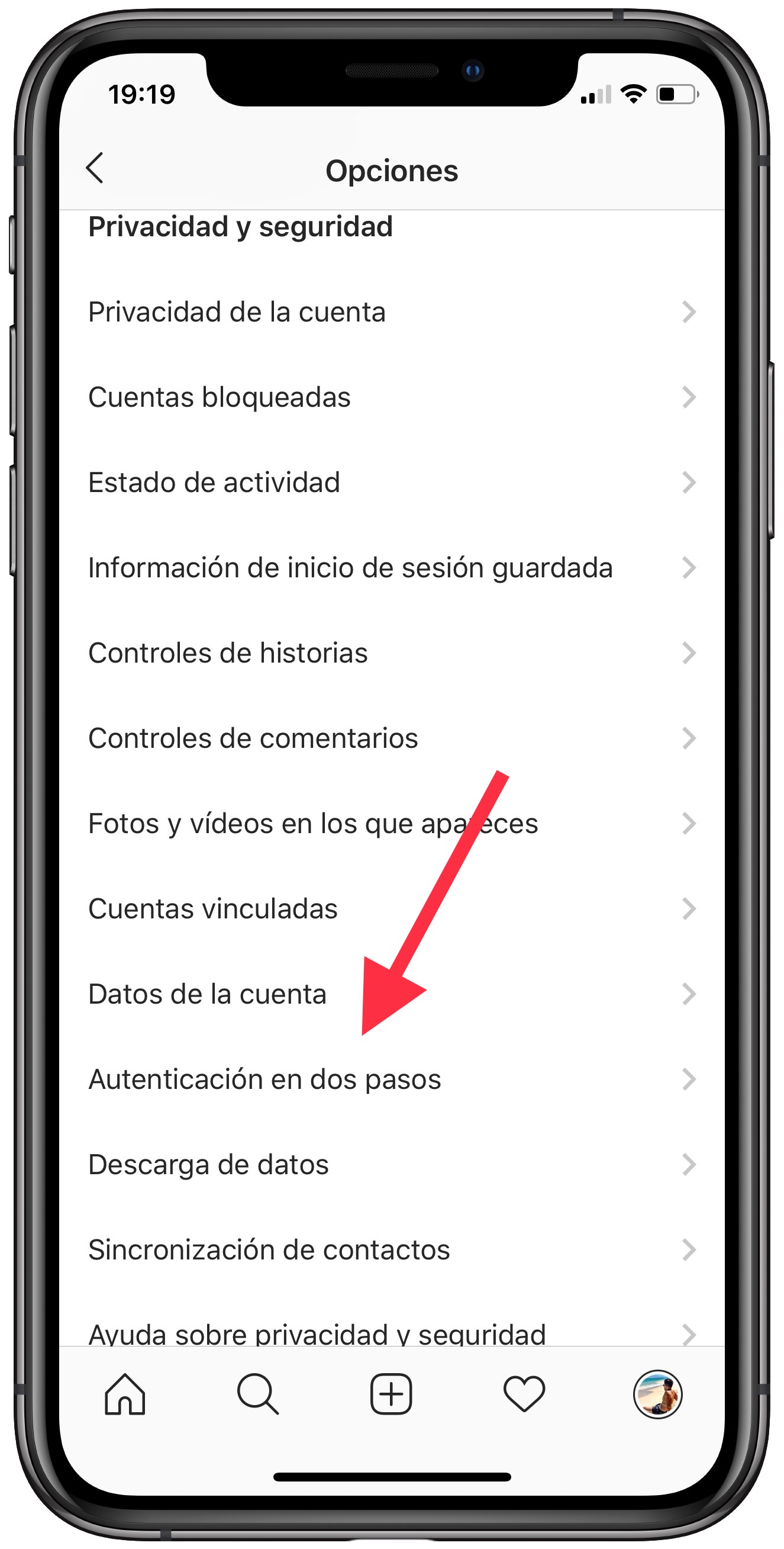 autenticación autenticación en dos pasos con una app en Instagram 1