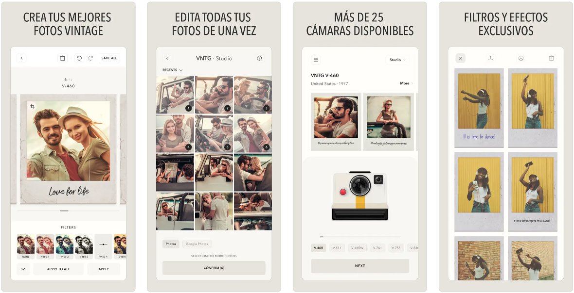 Interfaz de al app VNTG Interfaz de al app VNTG