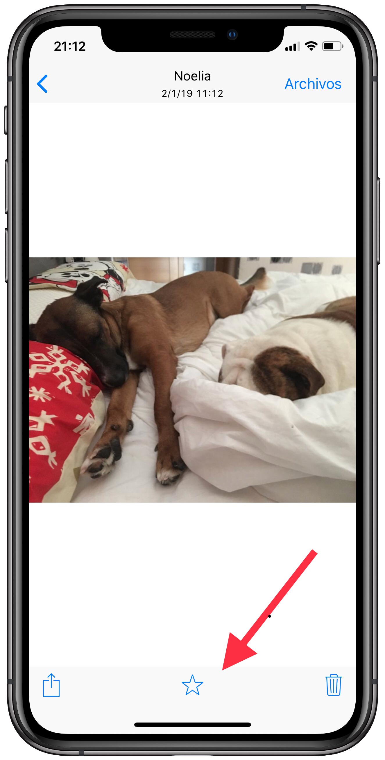 estrella fotos como favoritas en WhatsApp 1