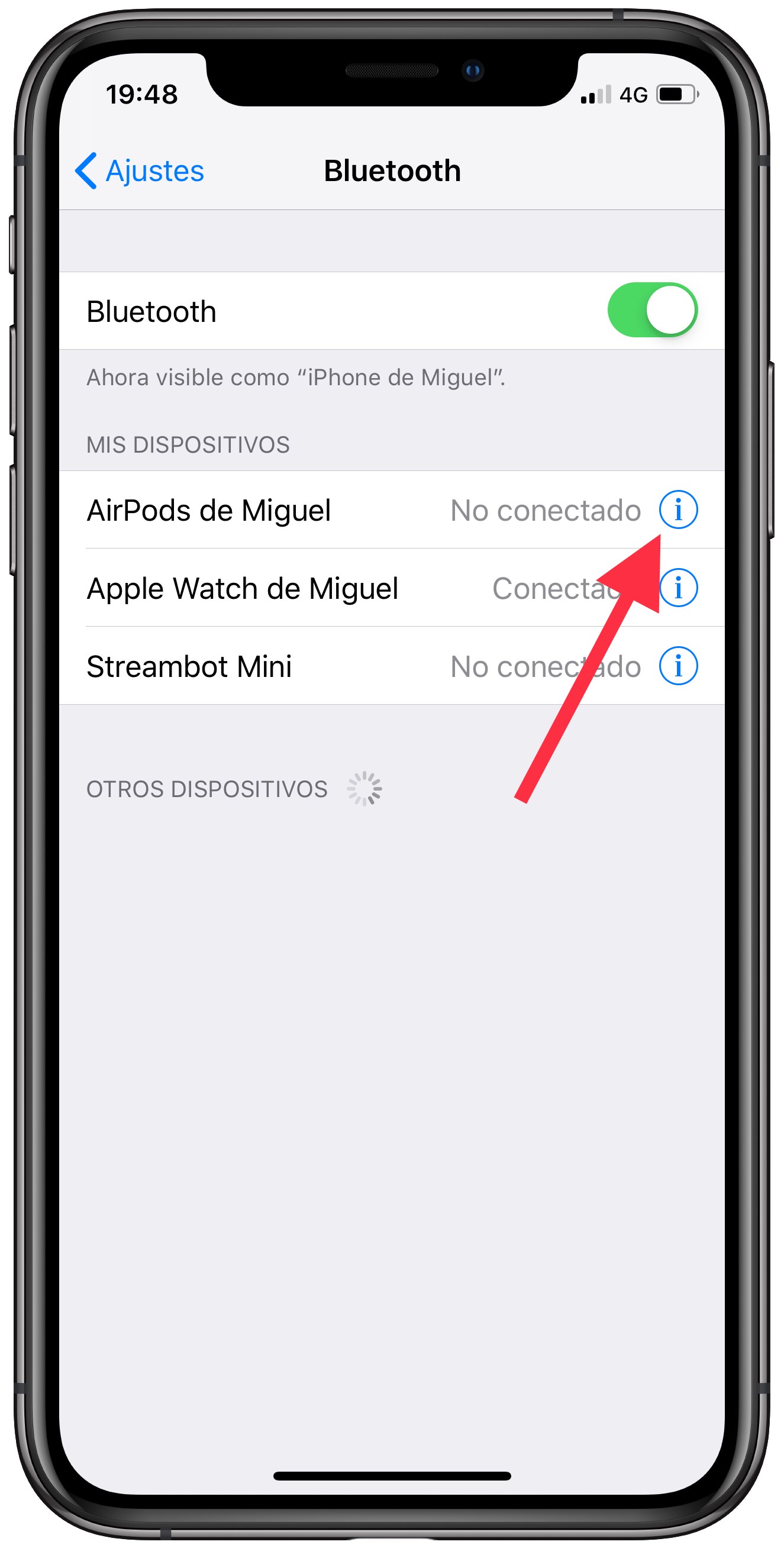 desconectar sincronización de los AirPods 1