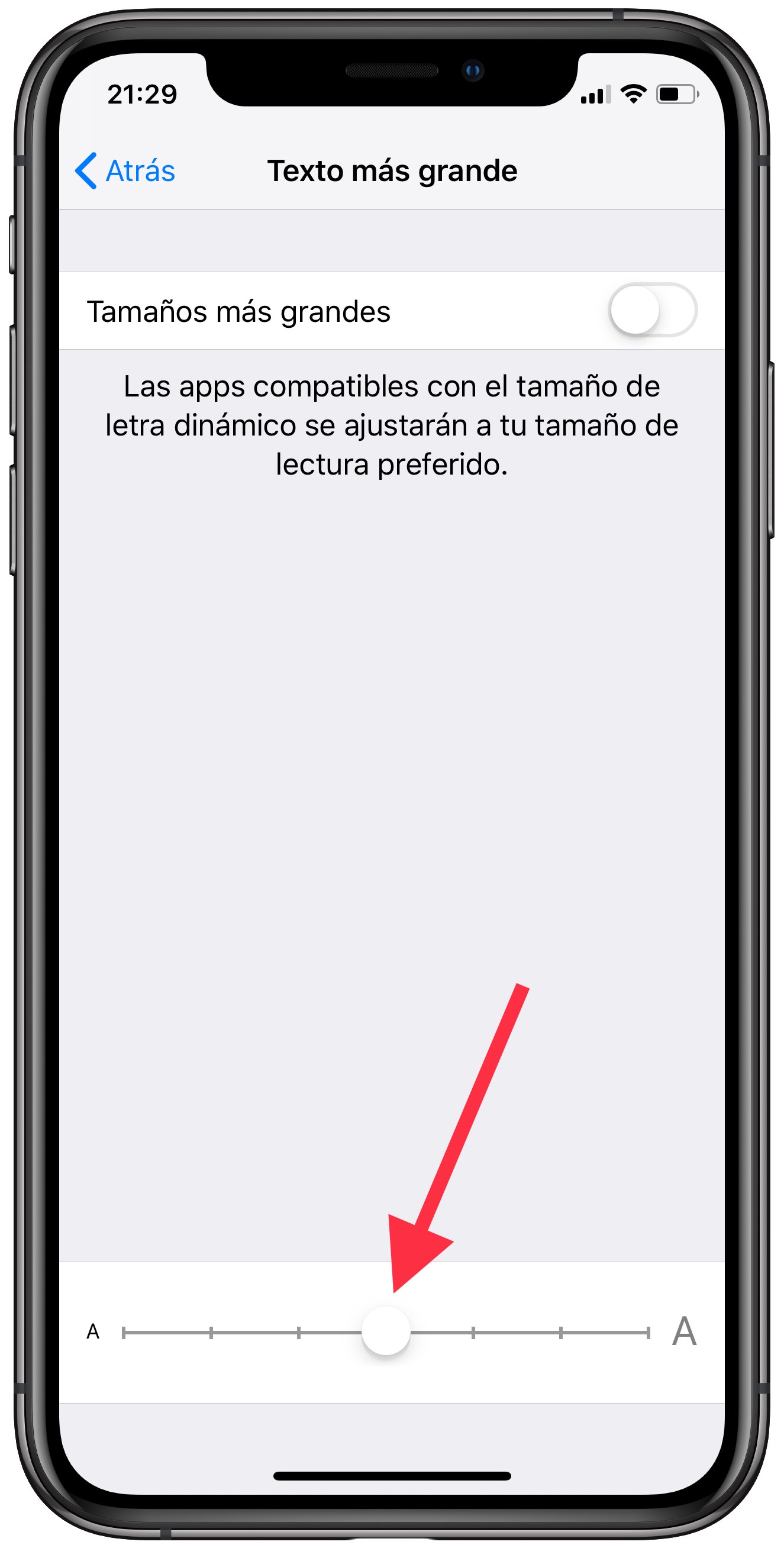 aumentar letra del iPhone más grande 2