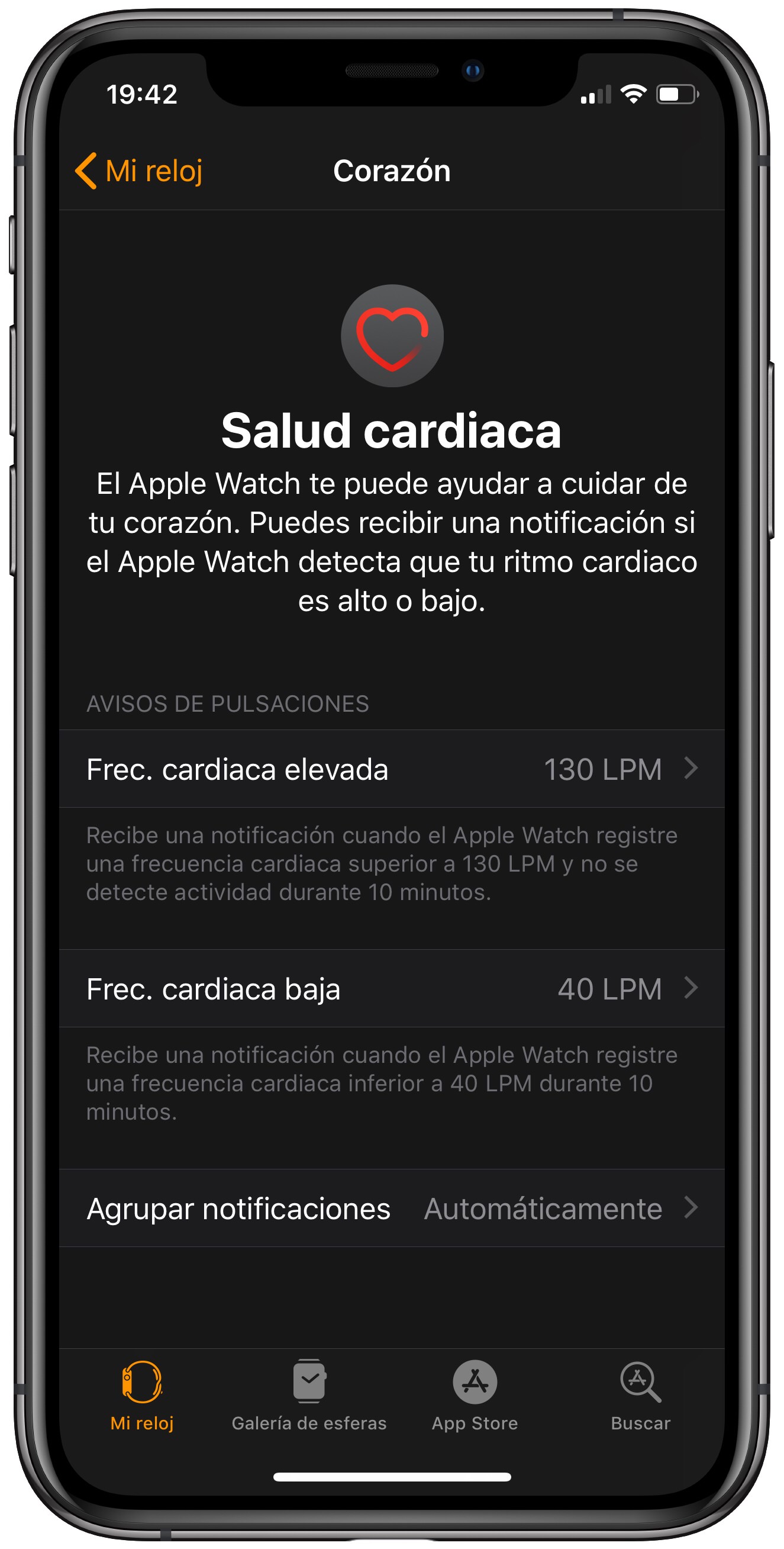 elegir notificación del Apple Watch 1