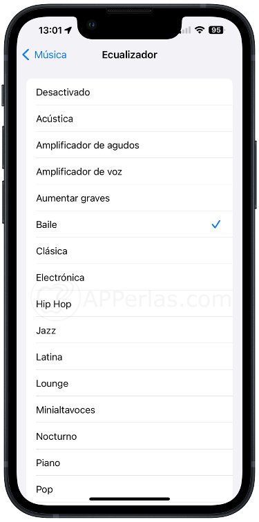 Distintos ajustes de sonido para música Distintos ajustes de sonido para música