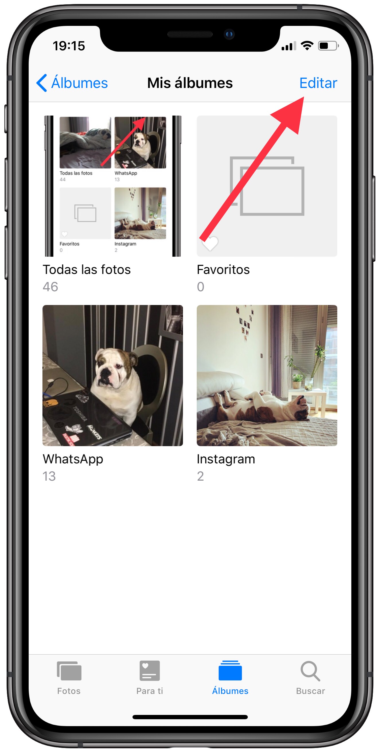 editar álbum de fotos del iPhone 2