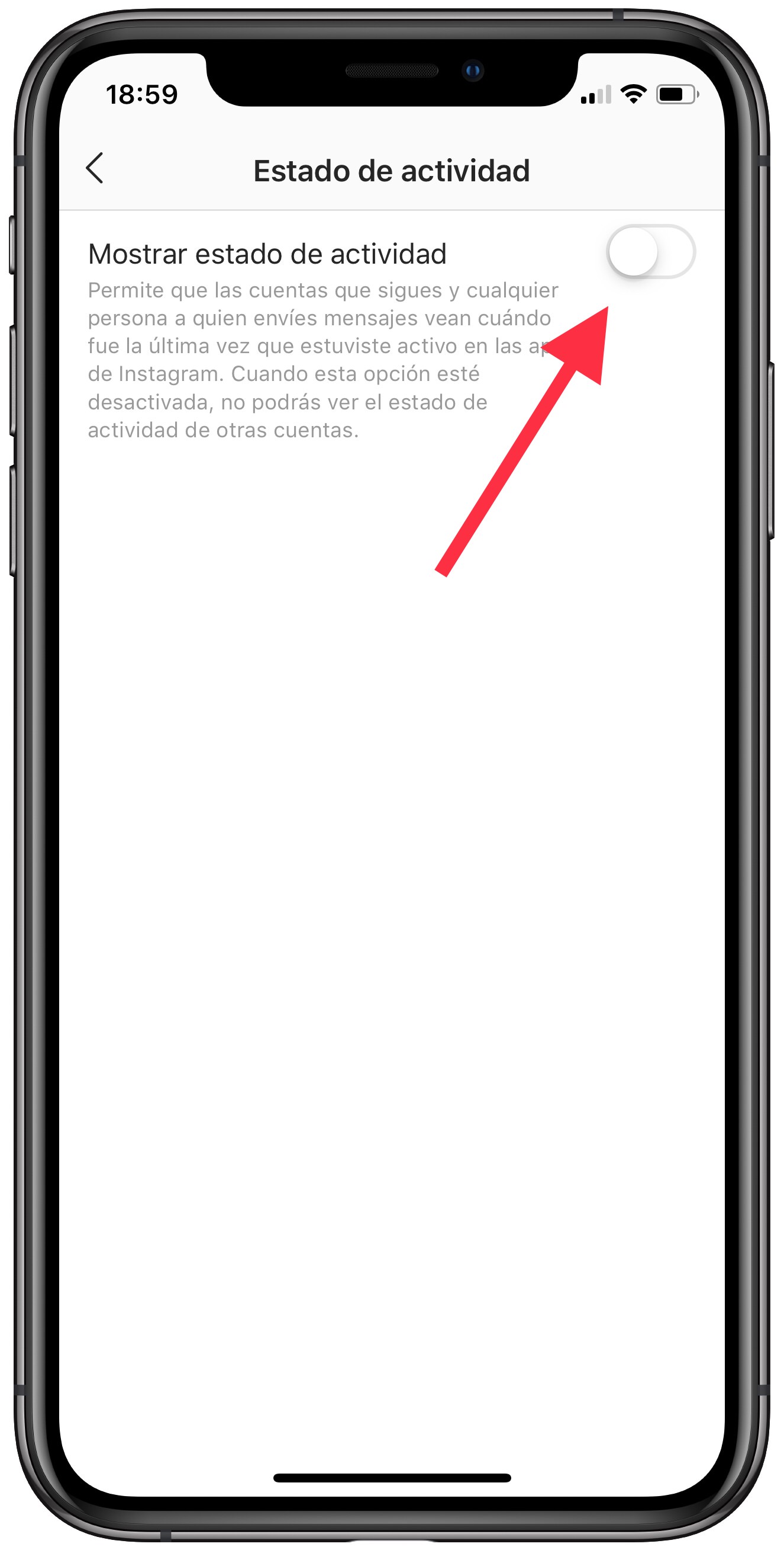 desactivar la última conexión en Instagram 2