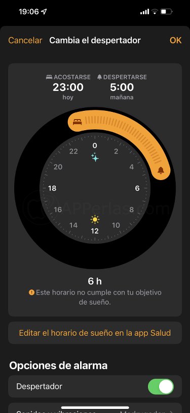 Función sueño en iOS Función sueño en iOS