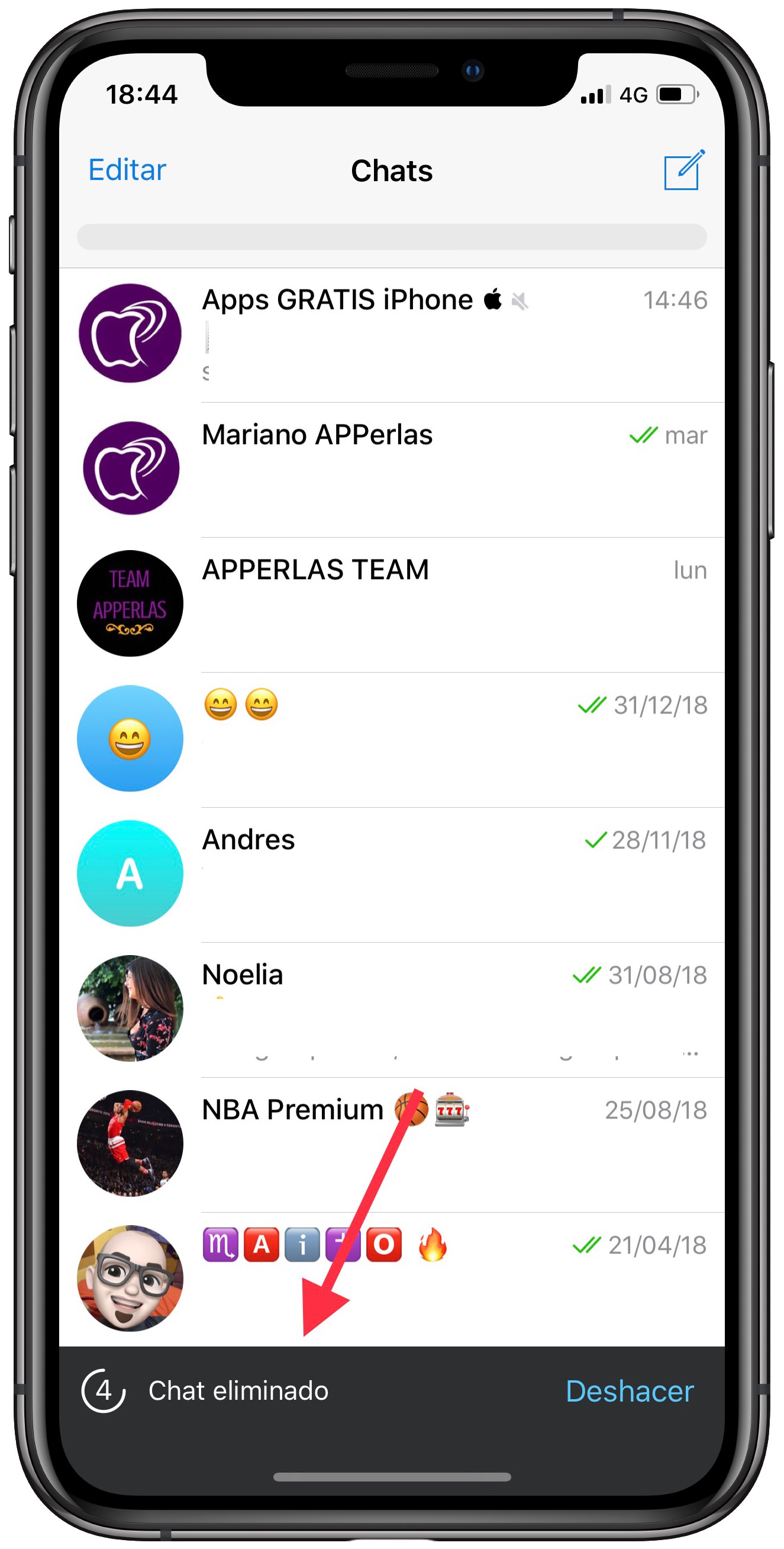 chat borrado en Telegram 1