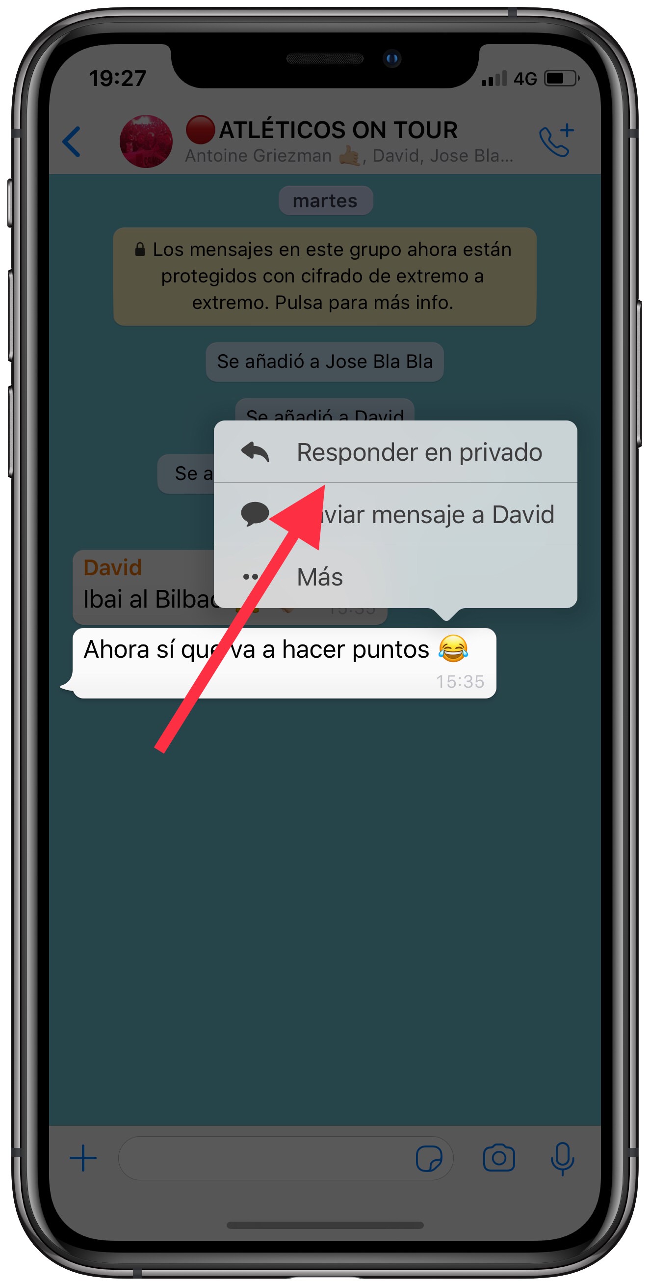 responder responder en privado en un grupo 2