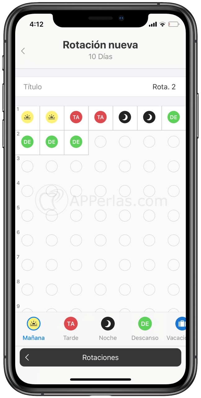 Rotaciones en tus turnos
