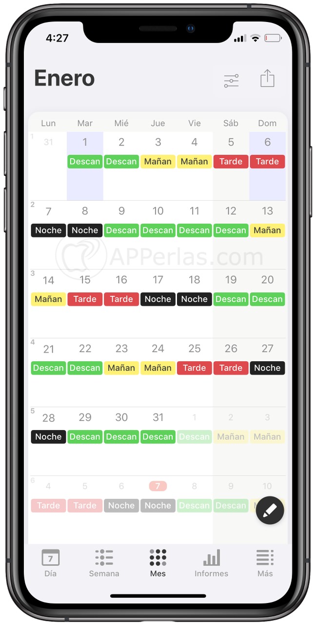 Cuadrante de trabajo