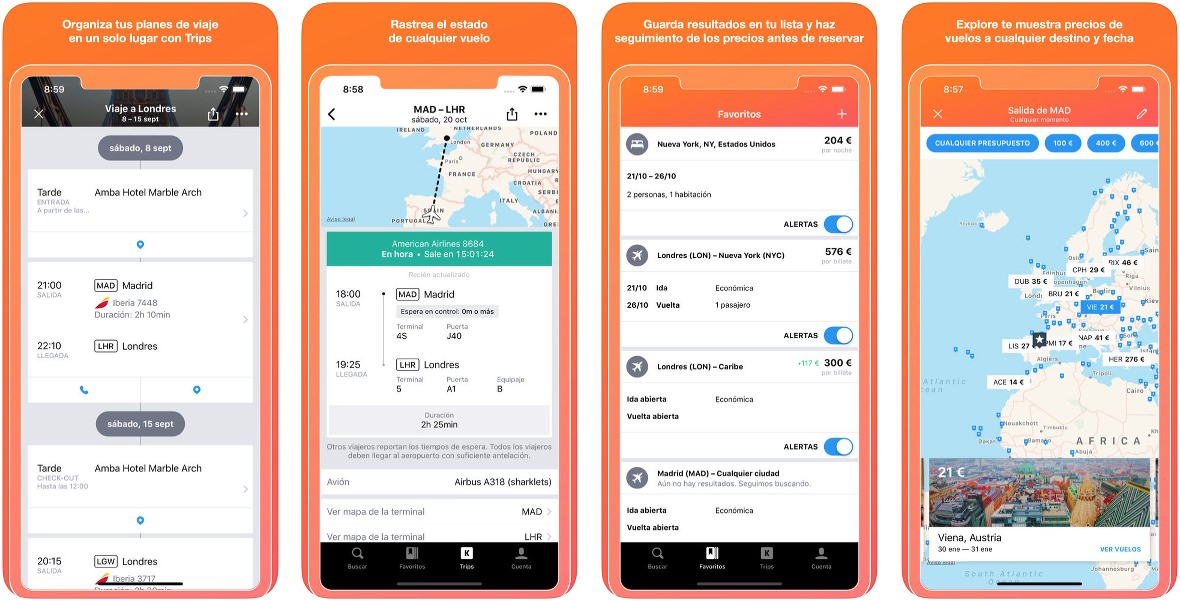 Aplicación de Kayak para iPhone Aplicación de Kayak para iPhone