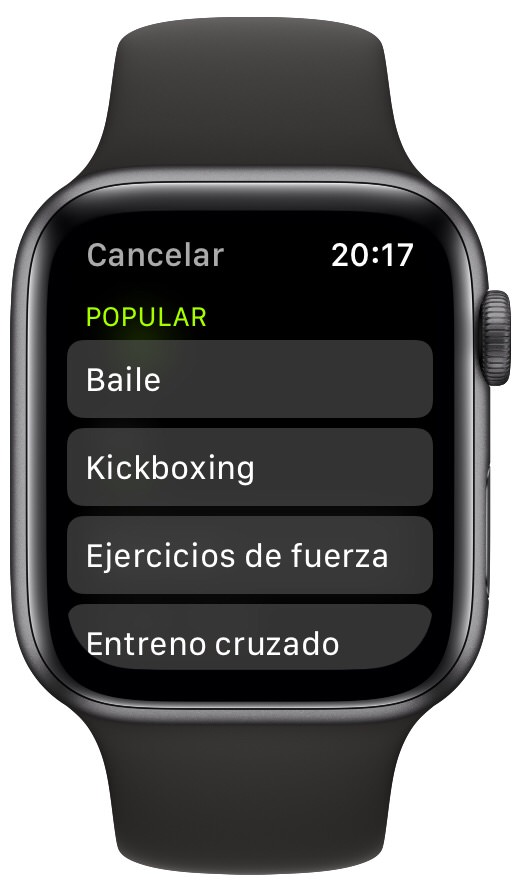buscar deportes ocultos del Apple Watch 2