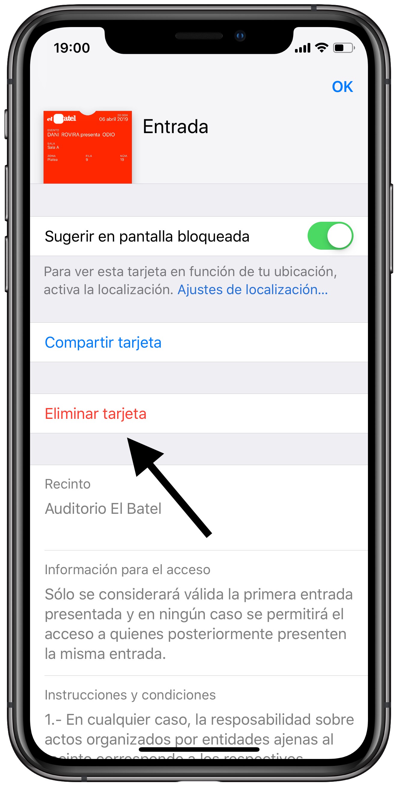 eliminar las tarjetas de Wallet 2