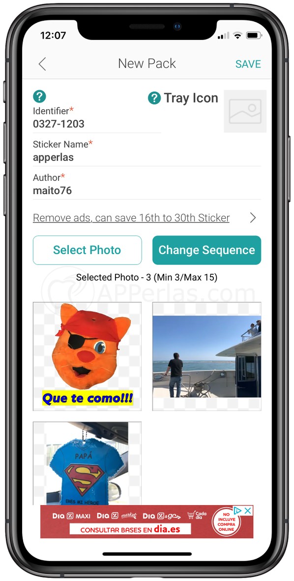 Wstick app para crear Stickers