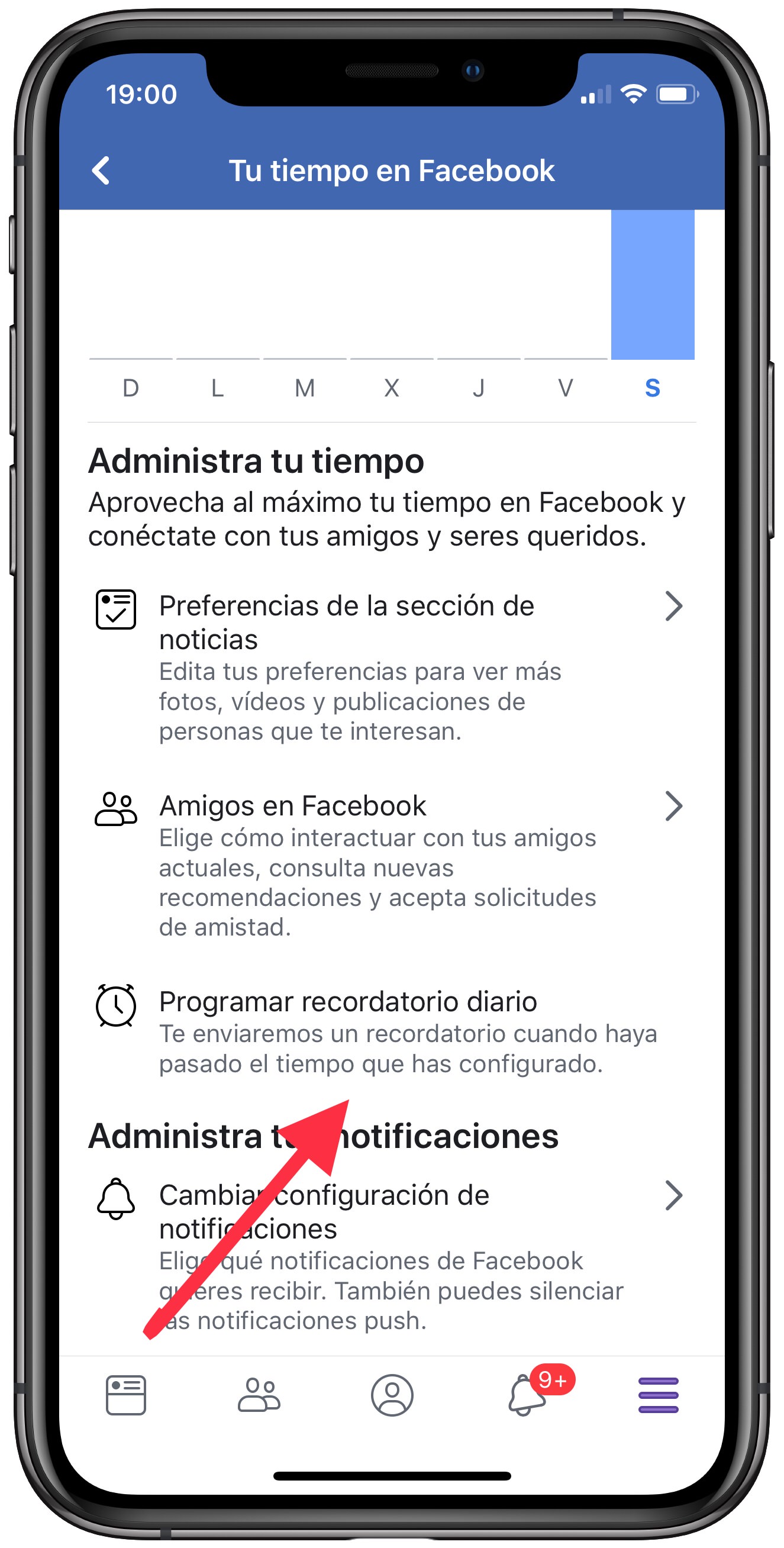 programar tiempo que pasas en Facebook 2