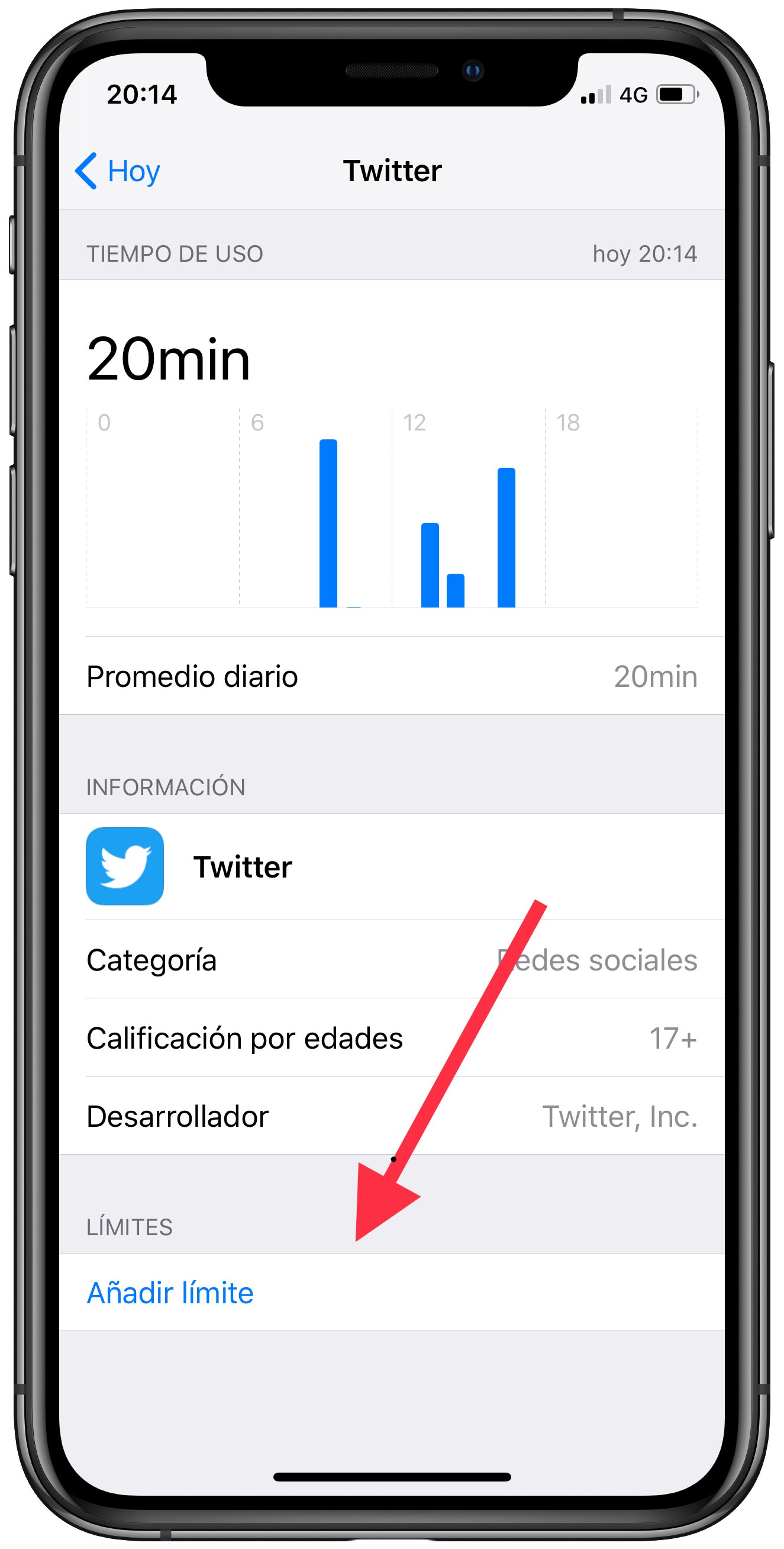 límite bloquear una app en iPhone 2