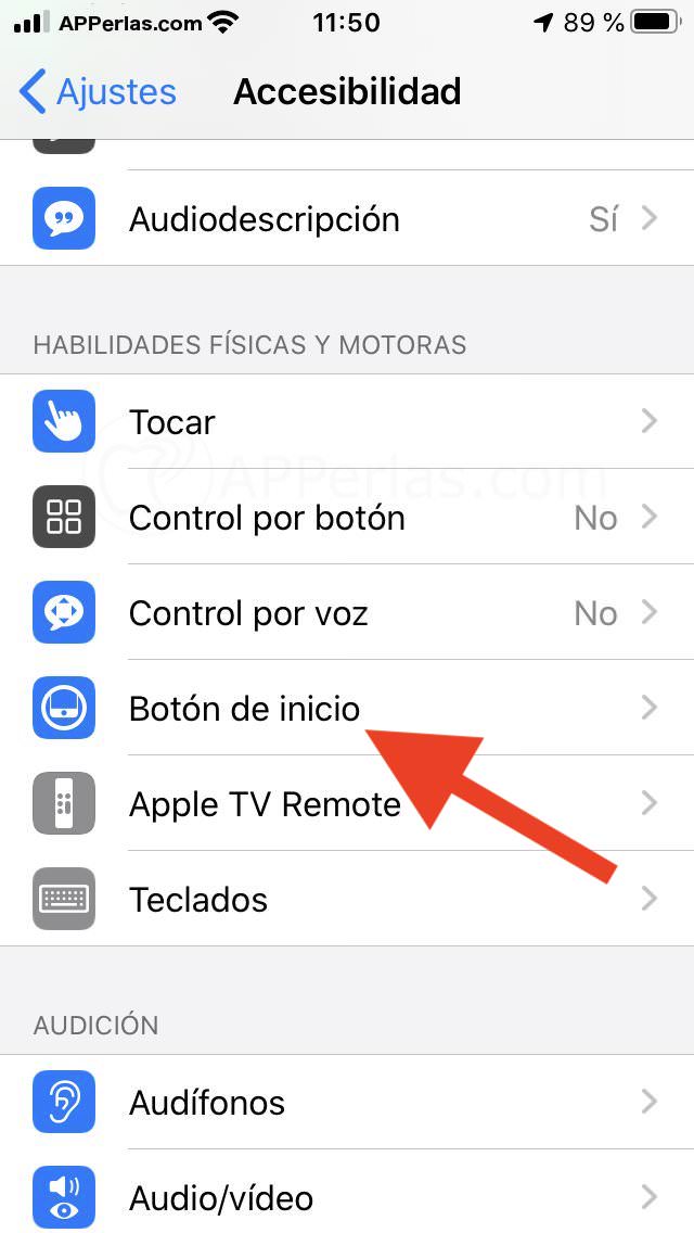 Opciones del botón Home Opciones del botón Home