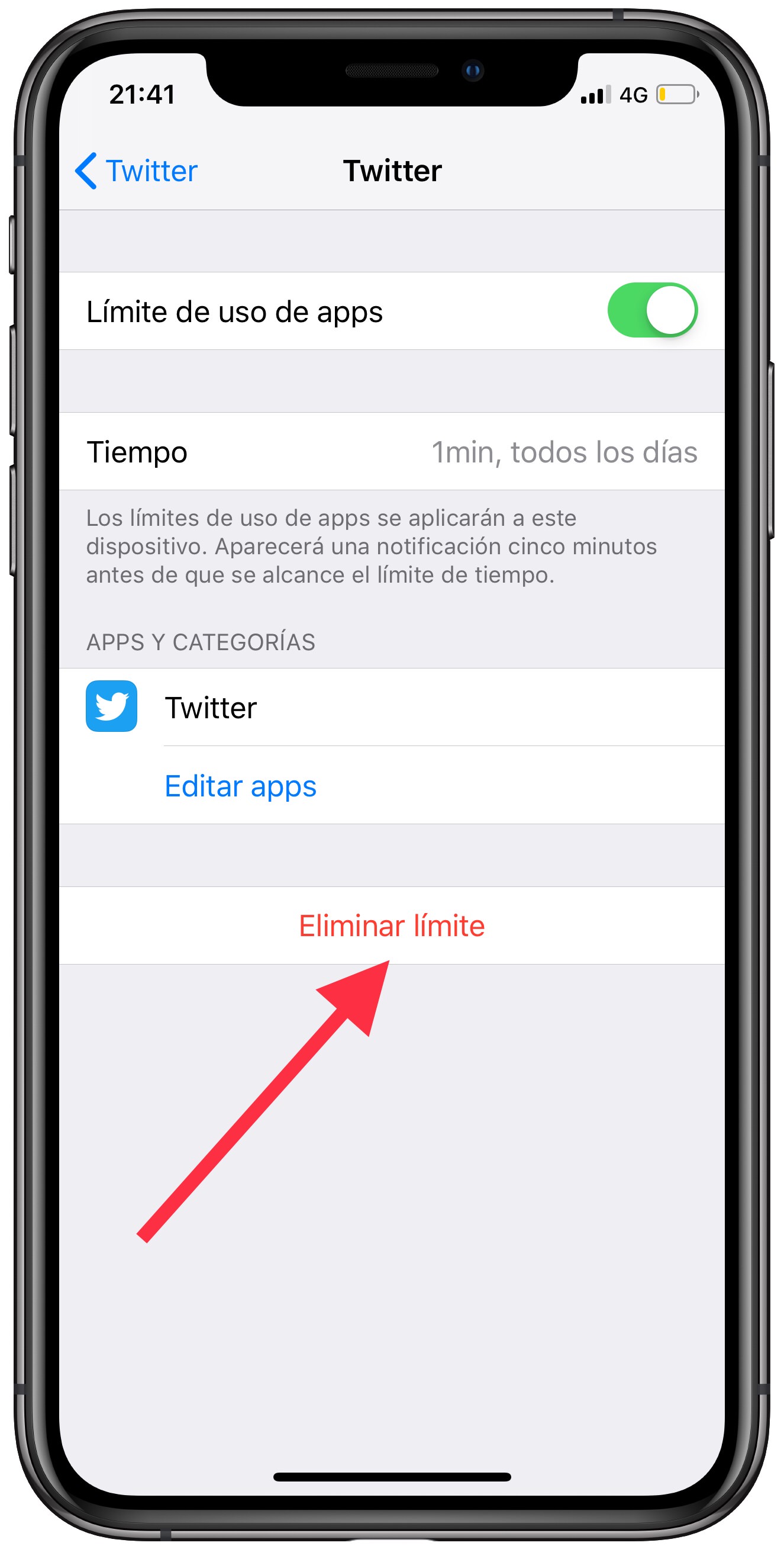 eliminar un tiempo de uso 2