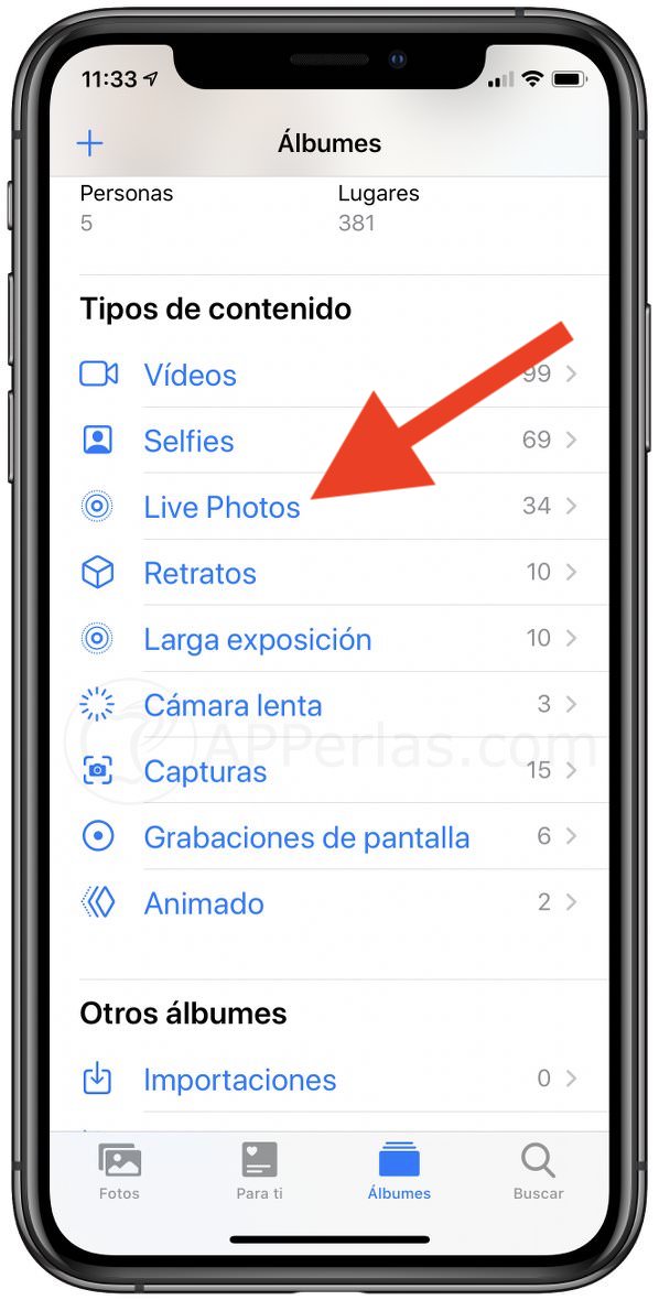 Live Photos en el carrete Live Photos en el carrete