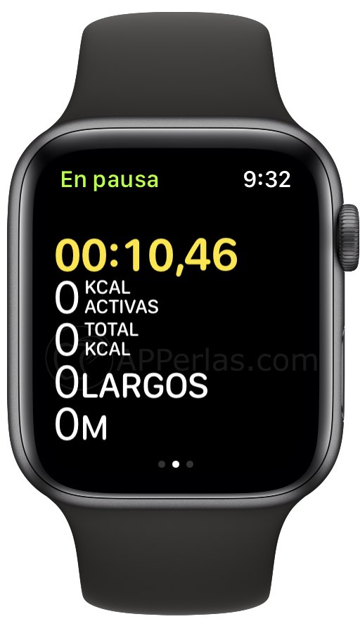 Pantalla del entreno del mejor reloj para natación Pantalla del entreno del mejor reloj para natación
