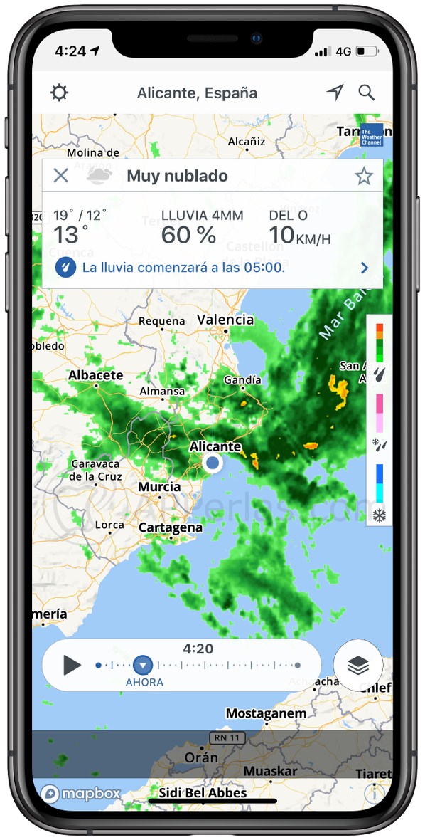 App de Radar de lluvias App de Radar de lluvias
