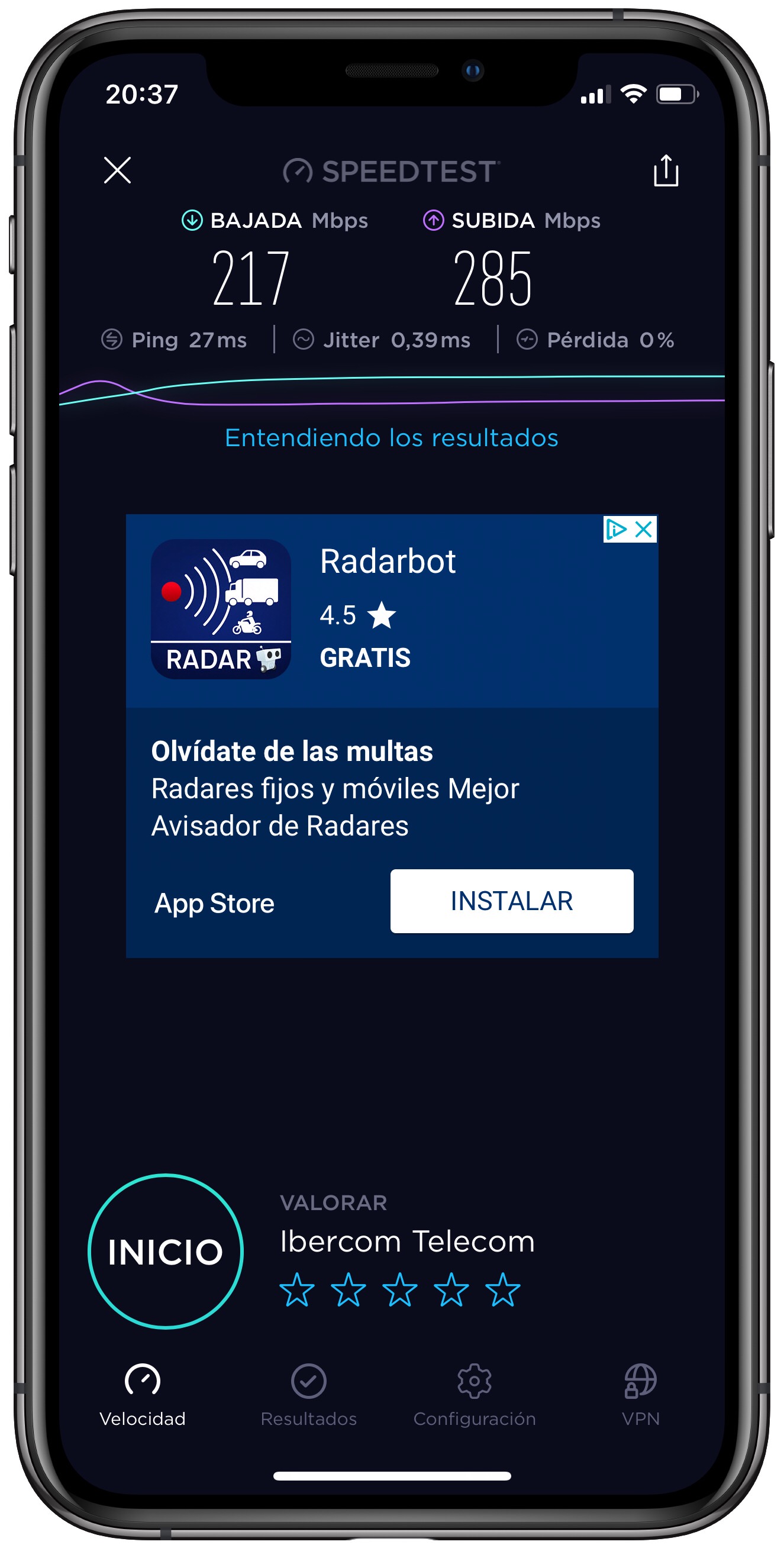 velocidad velocidad de Internet 2